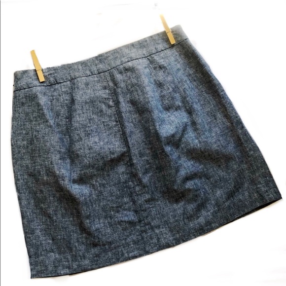 The Limited Blue Linen Chambray Mini Skirt size 6 - Picture 10 of 16